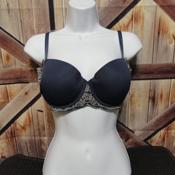 Maidenform Extremt lift Blue embroidered Cute Bra~Nwt~36C~ - Picture 1 of 6